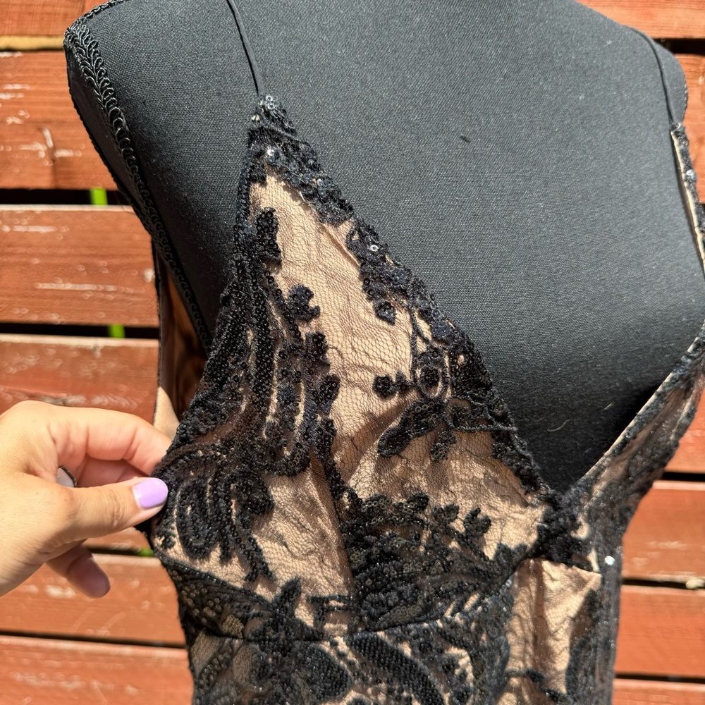 Free People Night Shimmers Black Lace & Sequin Mini Dress - Picture 8 of 10